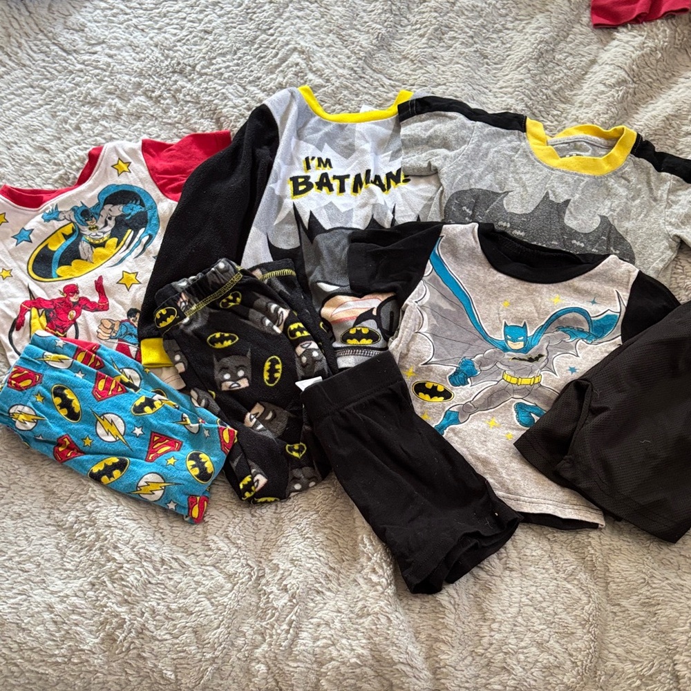Batman and Superman Kids Pajama Set-bundle of 4 size 3T